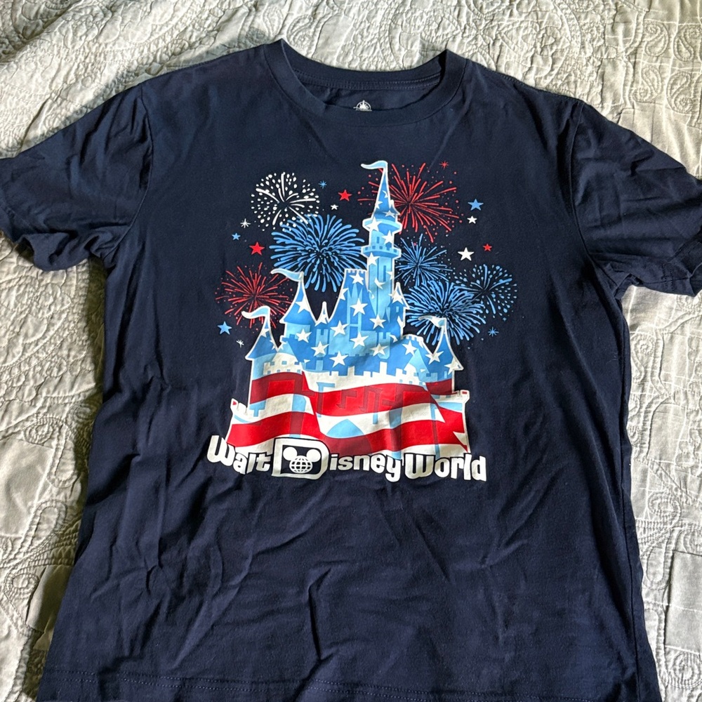 Disney World Navy T-Shirt with Fireworks